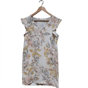 Nicole Miller NY Women's 100% Linen Dress Floral Print Size Small